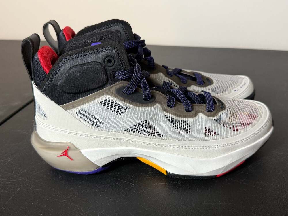 Air Jordan 37 Beyond Borders Light Bone Fire Red Basketball Shoes